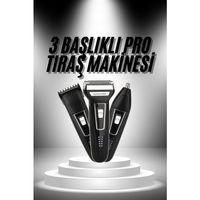 3'lü Set Saç Sakal Kesme Traş Makinesi Burun Kılı Alma Tıraş Makinesi