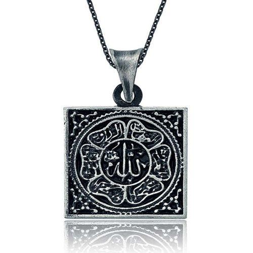 Lucky Life 925 Ayar Gumuss  Allah Yazılı Bayan Kolye
