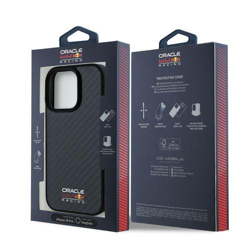 Apple iPhone 16 Pro Kılıf Redbull Orjinal Lisanslı M-safe Şarj Özellikli Karbon Fiber Tasarımlı Parlayan Logolu Kapak