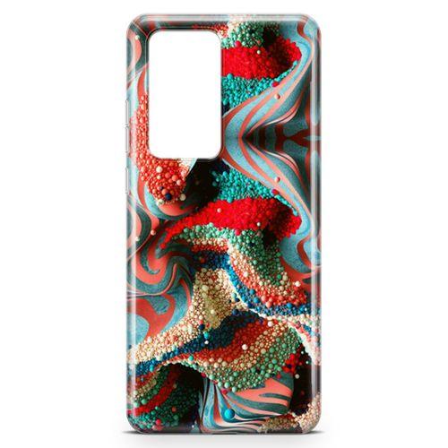 Huawei P40 Pro Kılıf Kabartma İnciler Arka Kapak Koruma Desenli Full Koruyucu