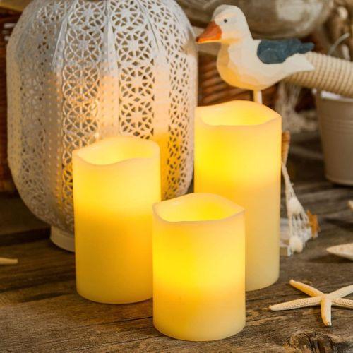 WARM LİGHT LED REMOTE CONTROL ELECTRONİC CANDLE KUMANDALI GÜN IŞIĞI IŞIKLI MUM 3LÜ SET IŞIKLI MUM