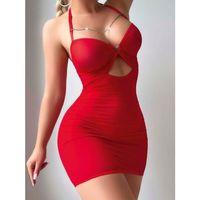 Kadın Kırmızı Tül Zincir Fantezi Kostüm 2177