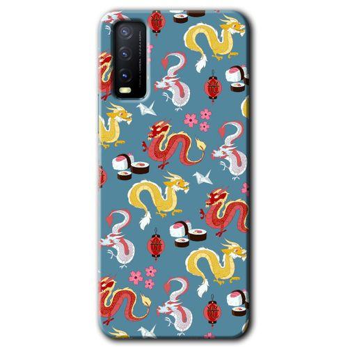 Potkal Hediye Fabrikası Vivo Y20s Kılıf HD Desen Baskılı Arka Kapak - Funky Dragon