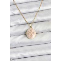 316L Çelik Zincir Gold Renk Mineli Lotus Model Açılabilir Kadın Kolye