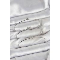 Zirkon Taşlı Kutup Yıldızı Model Gümüş Renk 3'lü Kadın Bileklik Kombini