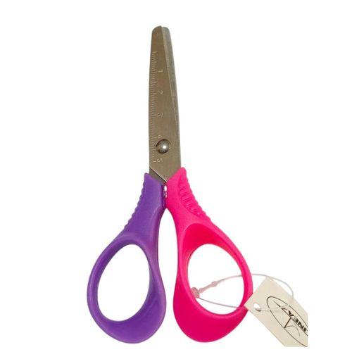 LİNEA CETVELLİ ÇİFT RENKLİ OKUL MAKASI ( Mor-Pembe)