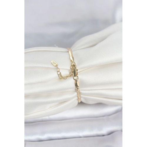 CM 14K Gold Renk Yassı Zincir Model Kadın Bileklik