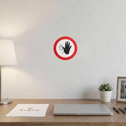 Dikkat Uyarı İşareti Dekoratif Yuvarlak Tabela 13cmx13cm x4mm