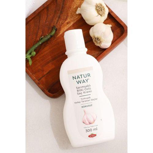 OtacI Natur Way Kokusuz Saç Kremi 300 ml – Sarımsak ve Bitki Özlü, Saç Onarıcı ve Güçlendirici, Günlük Kullanım İçin