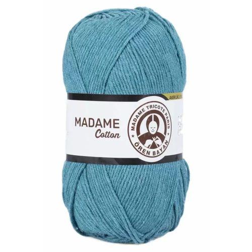 1 Adet Madame Cotton El Örgü İpi Yünü 100 gr 015 Petrol Yeşil - mudanis