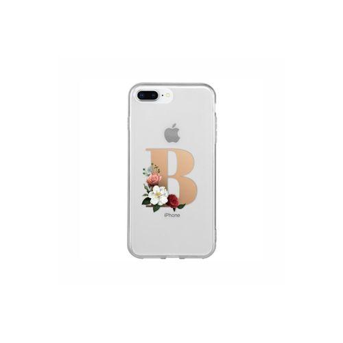 iPhone 8 Plus B Harfi Desenli Şeffaf Telefon Kılıfı