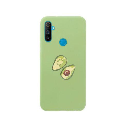 Oppo Realme C3 Avokado  Art Premium Silikonlu Yeşil Telefon Kılıfı
