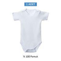 Beyaz Yarım Kol Body Zıbın 7-12 YAŞ Çocuklar İçin (1 ADET) Alttan Çıtçıtlı Özel Gereksinimli
