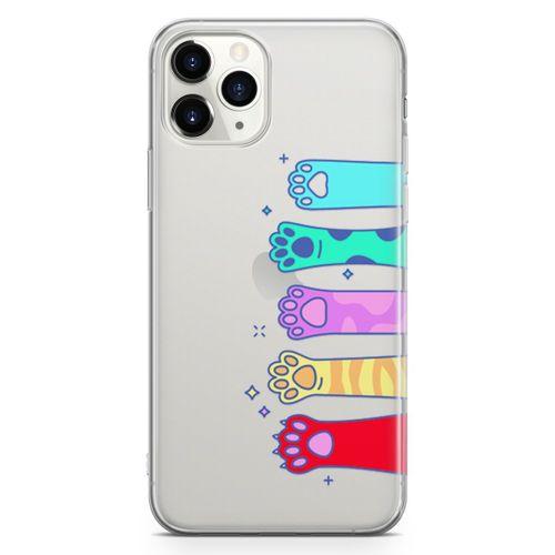 Apple iPhone 11 Pro Kılıf Renkli Patiler Arka Kapak Koruma Desenli Full Koruyucu