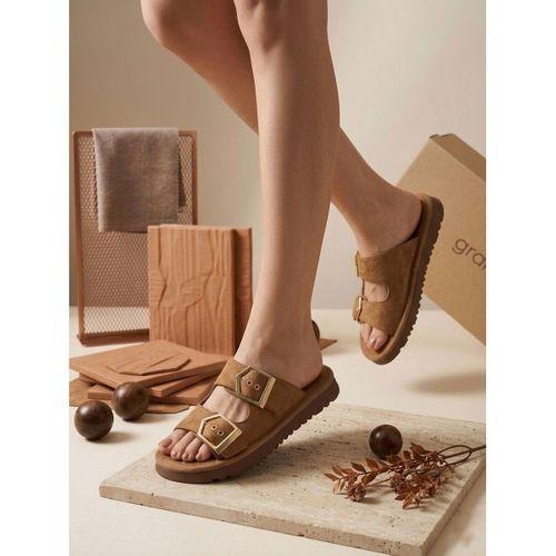 Yazlık Kadın Taba İnce Taban Tokalı Terlik