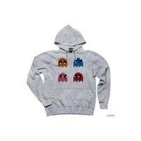 Pac-man Monster Gri Kapşonlu Sweatshirt Hoodie
