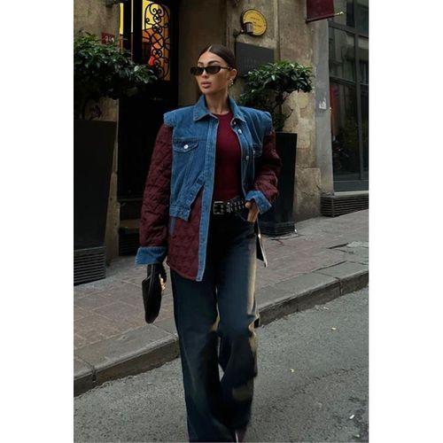 Denim Garnili Kapitone Ceket 7071