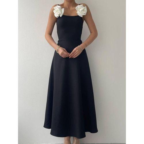 Matilda Gül İp Askılı Elbise