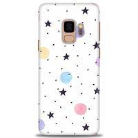 Samsung Galaxy S9 Kılıf HD Baskılı Kılıf - Yıldız ve Daireler + Tam Ekran Koruyucu