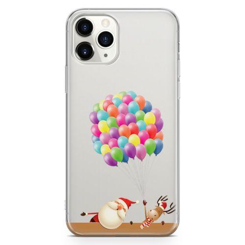 Apple iPhone 11 Pro Kılıf Balon Noel Geyik Arka Kapak Koruma Desenli Full Koruyucu