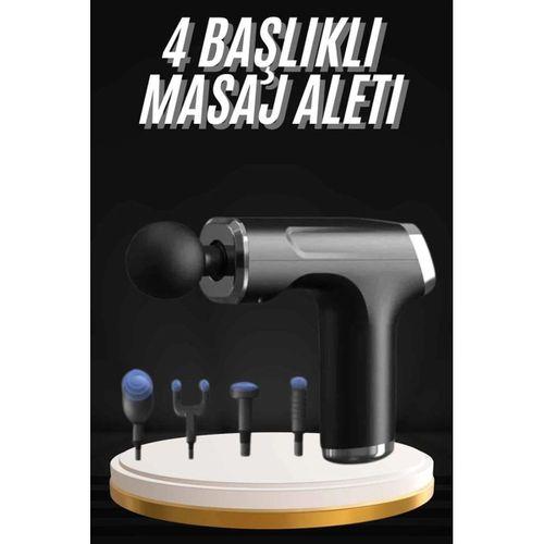 Şarjlı Masaj Tabancası 4 Başlıklı Mini Masaj Tabancası Ve Masaj Aleti