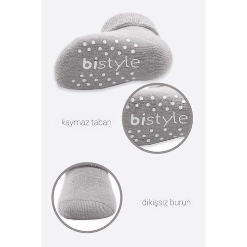 Çemberli Kaymaz Havlu Soket Çorap 2’li İndigo Gri, Sıcak ve Yumuşak