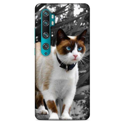 Lopard Xiaomi Mi Note 10 Uyumlu Kılıf Kediler (43) Thin Fit Kılıf Beyaz Kedi