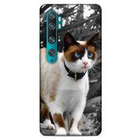 Lopard Xiaomi Mi Note 10 Uyumlu Kılıf Kediler (43) Thin Fit Kılıf Beyaz Kedi