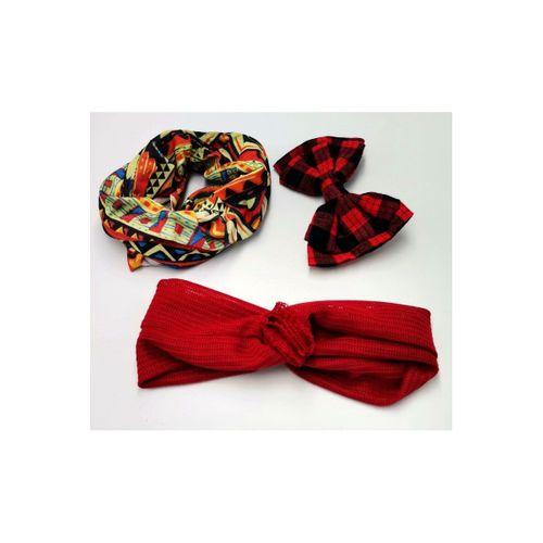 Renkli Desenli Taç Toka Bandana Set