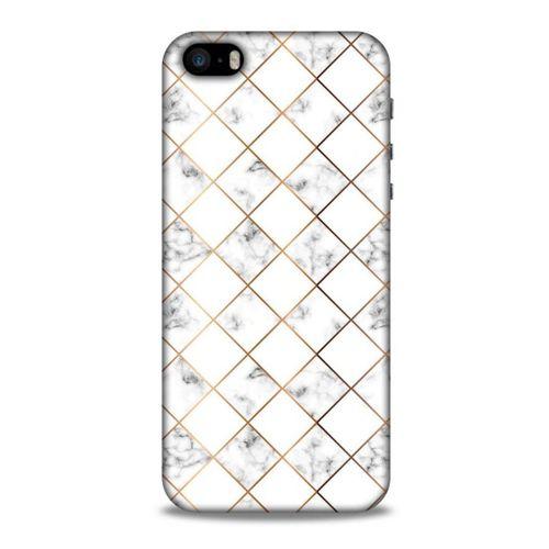 Mermer Desenli (1) Tema Kılıfı Beyaz Apple Iphone 5S Kılıf