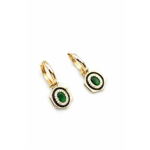 Taşlı Küpe - Yeşil