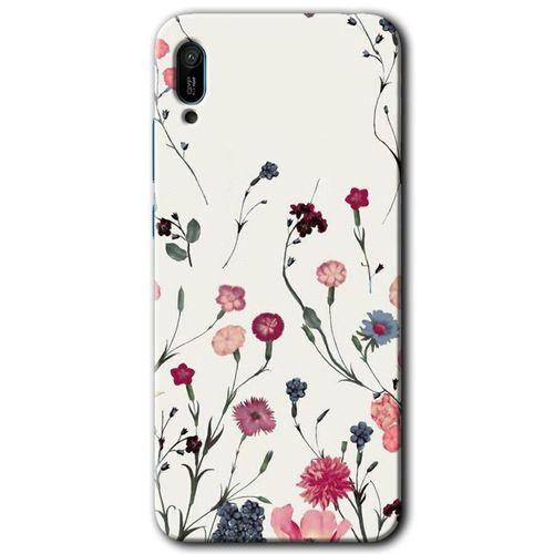 Huawei Y6 2019 Kılıf Baskılı Kapak - Mat Çiçek +Tam Ekran Koruyucu