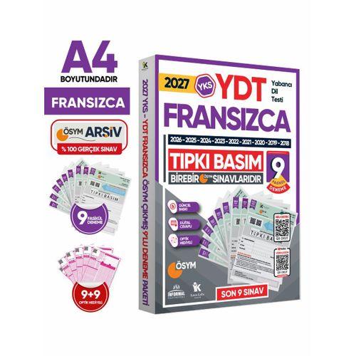2027 YKS YDT (Yabancı Dil Testi) FRANSIZCA ÖSYM Çıkmış Soru Tıpkı Basım Deneme Paketi 9lu Türkiye G