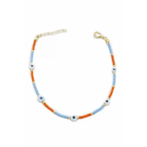 Nazar Boncuklu Halhal - Beyaz