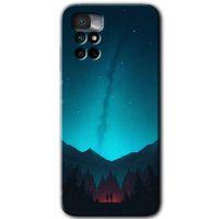 MRCİLETİSİM Xiaomi Redmi Note 11 4G Kılıf HD Desen Baskılı Arka Kapak+Temperli Cam - Night Fores Mount