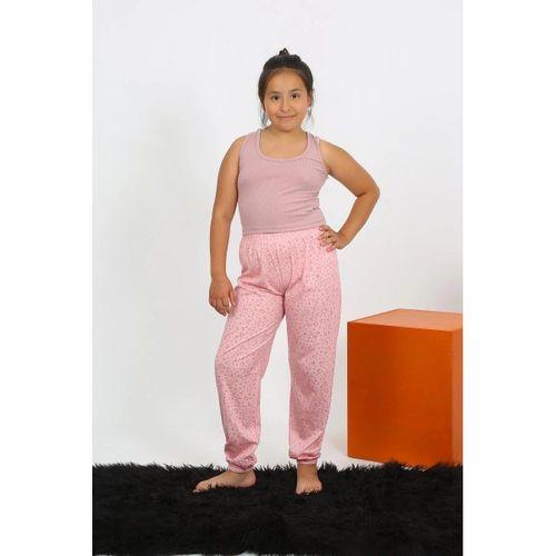 Kız Çocuk Sıfır Kol Gül Kurusu Penye Pijama Takım