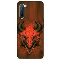 Oppo Reno 3 Kılıf Dragons (14) Lansman Kılıf Kırmızı Boynuzlu Ejderha