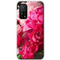 Xiaomi Mi 10T Kılıf HD Desen Baskılı Arka Kapak + Temperli Cam - Kırmızı Beyaz Gül
