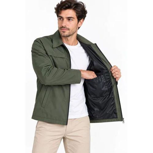 Erkek Su İtici Rüzgar Keser Astarlı Tam Fermuarlı 4 Mevsim Regular Fit Mont Ceket - Haki