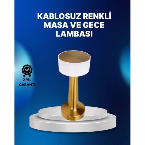 Kablosuz Dokunmatik Masa Lambası – Şık Modern Metal Gövde, Usb Şarjlı