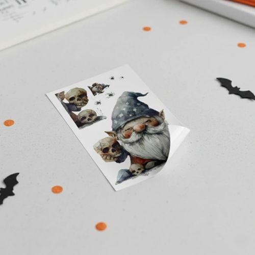 Gotik Cüce Ve Kafatası Halloween Duvar Sticker Seti