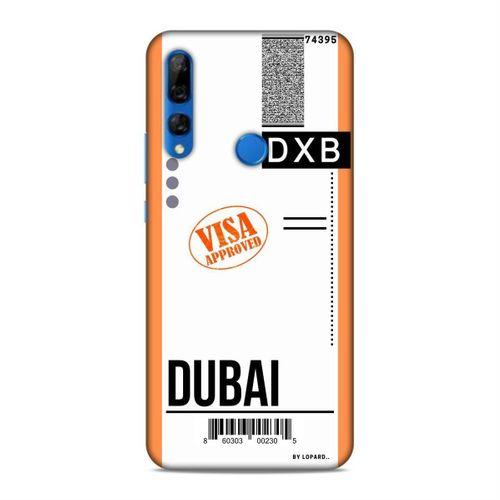 Huawei Y9 Prime 2019 Kılıf Uçak Bileti Dubai Arka Kapak Koruma Desenli Full Koruyucu
