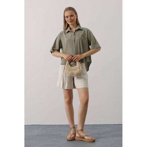 Yarım Kol Gömlek - Haki