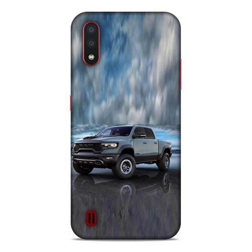 Lopard Samsung Galaxy A01 Uyumlu Kılıf PickUpX (42) Rugged Armor Kılıf Bulut Mavi