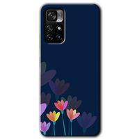 Xiaomi Redmi Note 11T HD Baskılı Kılıf + 9D Tam Ekran Koruyucu - Çizim Çiçekleri