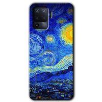 Oppo Reno 5 Lite HD Baskılı Kılıf + 9D Tam Ekran Koruyucu - Starry Night