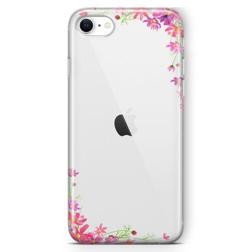Apple iPhone SE 2020 Kılıf Akdeniz Çiçekleri Arka Kapak Koruma Desenli Full Koruyucu