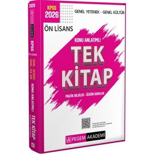 2026 KPSS Genel Yetenek Genel Kültür Ön Lisans Konu Anlatımlı Tek Kitap Pegem Yayınları