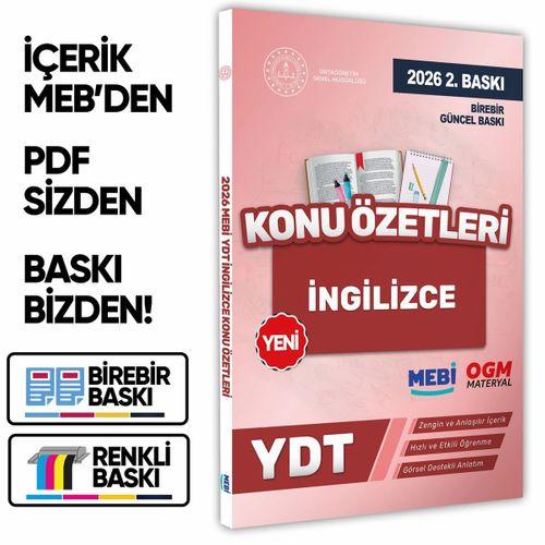 2026 YDT MEBİ-OGM İngilizce Pratik Konu Özet Kitabı RENKLİ A4 Boyut Görsel Destekli BASKI ÜCRETİ