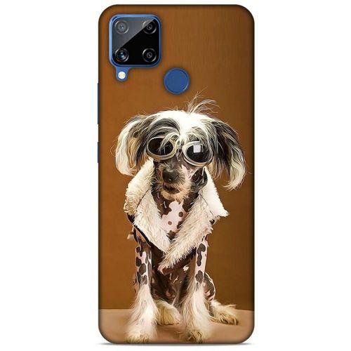 Oppo Realme C15 Kılıf Köpek Kıyafetleri (12) Koruyucu Silikon Chinese Crested